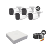 Kit TurboHD 1080p Lite / DVR 4 canales / Audio por Coaxitron / 4 Cámaras Bala de Metal con Micrófono Integrado