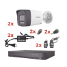 Kit Audio Bidirec TurboHD 1080p/DVR 4 Canales/2 Cámaras Bala (Exterior) con Bocina y Microfóno Integ/2 Fuentes de Poder/Acces.