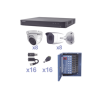 KIT TurboHD 1080p/DVR 16 Canales/8 Cámaras Bala(exterior 2.8 mm)/8 Cámaras Eyeball (exterior 2.8 mm)/balums/Fuente de Poder PRO