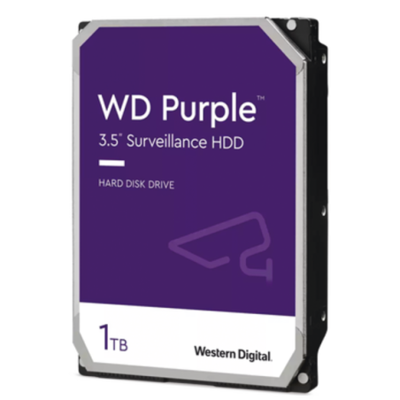 Disco Duro Purple de 1 TB/5400 RPM/Optimizado para Soluciones de Videovigilancia/Uso 24-7/3 Años de Garantia