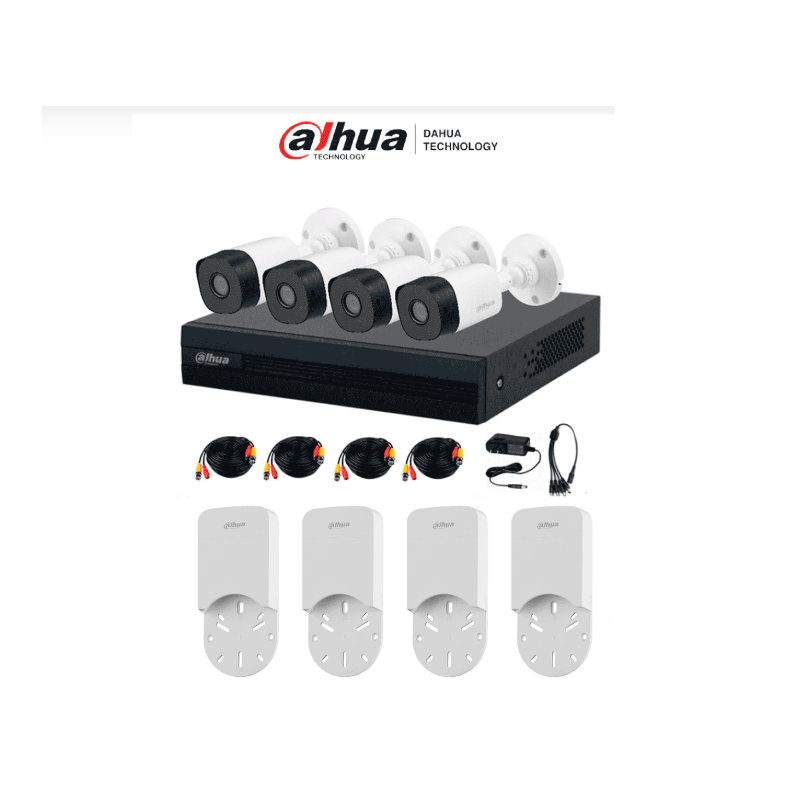 Kit DVR Cooper-I de 4 Canales con IA, H.265+, incluye 4 cámaras 2MP B1A21N 1080p. Admite 4 canales + 1 IP .