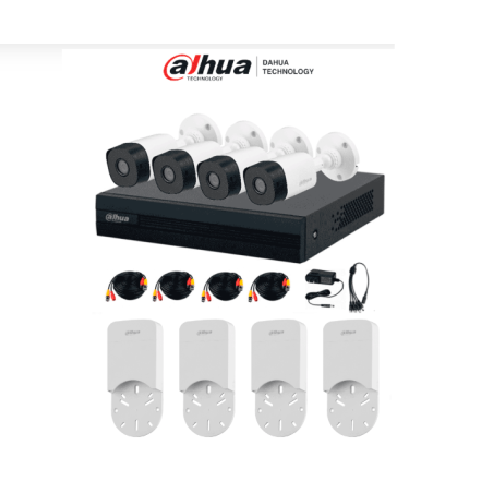 Kit DVR Cooper-I de 4 Canales con IA, H.265+, incluye 4 cámaras 2MP B1A21N 1080p. Admite 4 canales + 1 IP .