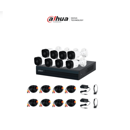 Kit DVR Cooper-I WizSense, 8 cámaras de 1080p metálicas, hasta 10 canales IP, 4 canales  detección de humanos y vehículos