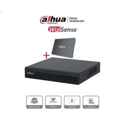 DVR de 4 canales 1080p Lite/ Con disco SSD de 512GB para Videovigilancia/WizSense/Búsqueda inteligente (Humanos y vehículos)